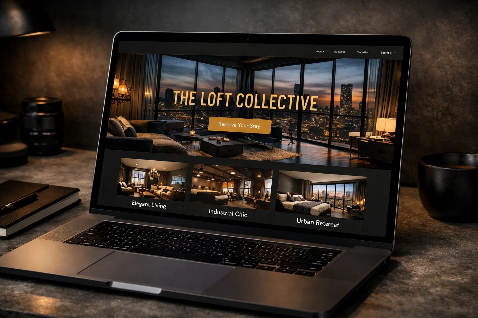 The Loft Collective — urban boutique vacation rental website concept